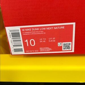 Nike Dunk Low Next Nature - Crimson, Gold, Sail